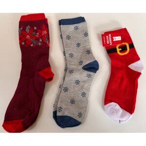 Holiday Socks Trio | NWOT/NWT | Christmas | Santa, Snowflake & Poinsettia